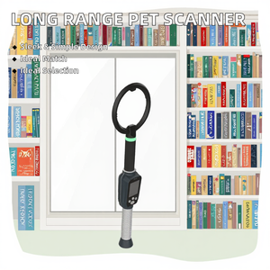 장거리 134.2KHz 마이크로칩 스캐너 안테나 ABS 소재 <span class=keywords><strong>RFID</strong></span> 이어 태그 리더 ISO11784/85 프로토콜 0-10m 판독 거리 - Product Image 3