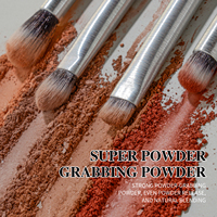 Ensemble de 10 pinceaux de maquillage professionnels personnalisés avec logo, poils synthétiques doux, noirs, pour fond de teint, poudre et highlighter