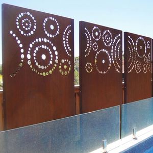 Clôture en panneaux composites pour jardin privé, revêtement poudré noir, grillage métallique, clôture en aluminium découpée au laser - Product Image 2