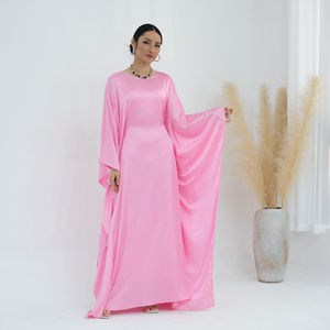 Nuova Abaya Moderna Maxi, <span class=keywords><strong>Abbigliamento</strong></span> Islamico Modesto, Vestiti da <span class=keywords><strong>Donna</strong></span> Taglie Forti, Caftano a Pipistrello in Tessuto Satinato - Product Image 2