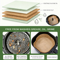 Papier sulfurisé carré pour friteuse à air, antiadhésif, résistant à l'huile, non toxique, jetable, doublure d'emballage, vente en gros personnalisée, usine OEM ODM