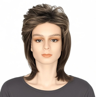 Perruque de tête de mulet de style rock pour hommes européens et américains Perruque de cheveux bouclés courts en fibre chimique Perruques de casque en gros