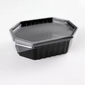 सॉस के लिए क्रीम कुकी डिस्पोजेबल takeaway खाद्य पैकिंग छोटे स्पष्ट प्लास्टिक बॉक्स के साथ ढक्कन