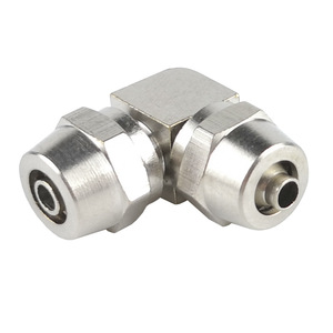 Nickel-Plated Brass Pneumatic <b>Quick</b> Connect Fitting L-Type Right Angle Lock Nut Air Hose <b>Connector</b> PV4 6 8 10 12 14 16 - Product Image 2