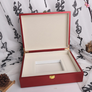 Baihao Yinzhen Tea Gift Box Wooden Rectangle Hollow Out <b>Spray</b> <b>Paint</b> Craft Packaging Wenzhou Origin - Product Image 3