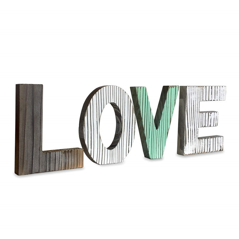 Деревянный знак любви, Настенный декор, деревенские деревянные блочные вывески, буквы, вырез, центральный стол для дома в фермерском стиле