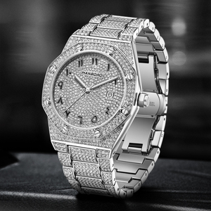 Orologio al Quarzo Personalizzato Hip-Hop di Lusso con Cassa in Acciaio Inossidabile e Quadrante Luminoso per <span class=keywords><strong>Uomo</strong></span> e Donna - Product Image 5