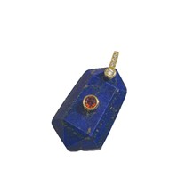 Collier pendentif en zircon hexagonal facetté en pierre naturelle haut de gamme avec fermoir plaqué or 18 carats