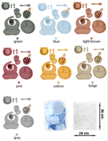Personnaliser LOGO Classic Kids Dining Modern Ustensiles pour manger pour tout-petits Silicone sans BPA Set d'alimentation pour bébé bavoirs bol à ventouse