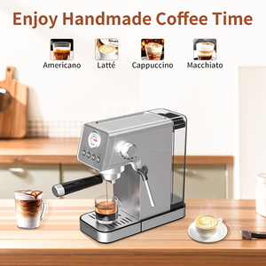 Machine à <span class=keywords><strong>expresso</strong></span> semi-automatique électrique 20 bars avec mousseur à lait en acier inoxydable pour usage domestique et hôtelier - Product Image 3