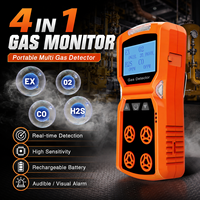 Détecteur 4-en-1 Aikesi ADKS-4 H2/SO2/CO/Explosifs, alarme par vibration+son+lumière, rechargeable, capteur DDS personnalisé, écran LCD portable