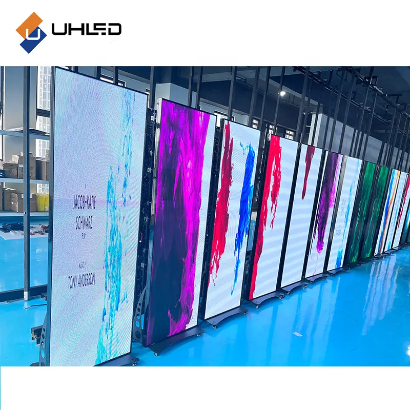 Indoor UHLED Movable Led Poster Screen P2.5 4G WIFI Wireless Full Color HD Advertising Led Poster Video Display Screen
