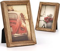 Bingkai Foto Kayu 4x6 Desain Rustic Kayu Solid dengan Kaca Asli untuk Dekorasi Dinding Warna & Logo Dapat Disesuaikan