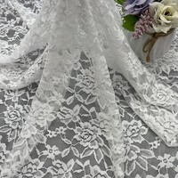 Vente directe d'usine, tissu en dentelle florale multicolores en polyester/nylon élastique, bordure brodée, cils, style vintage, fantaisie