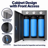 Système de filtration d'eau pour toute la maison, 20 pouces, triple filtre, avec armoire et manomètres, PP CTO PP, pour les entrepreneurs en plomberie, Australie