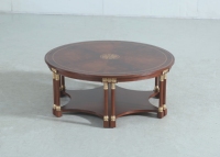 Table d'appoint en chêne bouleau américain pur sculpté à la main Table d'angle ronde en bois massif de bouleau Table basse en parquet prix de gros
