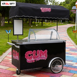 Pedal Pink Mobile Ice Cream Cart with 108L Freezer 3 Wheel Electric Bicycle Adult Food <b>Bike</b> Vending Carts <b>for</b> Sale - Product Image 1