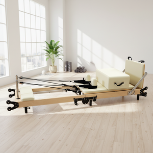 Máquina de Pilates Reformer Plegable con Patas Extensibles de Madera de Arce para el Hogar - Product Image 1