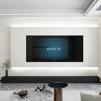 Mueble de TV Suspendido, Moderno y de Lujo, Mueble de Salón con Unidad de Pared, Vidrio Templado, Apto para Televisores de 65 Pulgadas, Diseño Ajustable para Hoteles y Apartamentos