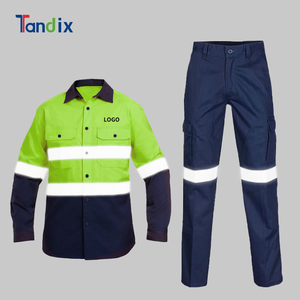 사용자 정의 면화 광업 석탄 가스 정비사 건설 엔지니어 작업복 하이 비스 보안 높은 가시성 작업 유니폼 작업자 세트 - Product Image 3