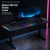 Bureau de jeu ergonomique intelligent à hauteur réglable électriquement, table d'étude mobile pour chambre et bureau à domicile