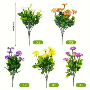 Bouquet de fleurs artificielles en plastique, marguerites, 30cm-100cm, pour la maison, le jardin, les décorations de mariage - Product Image 2