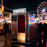 Photomaton en bois rétro, kiosque en bois avec écran tactile, appareil d'impression, dimensions personnalisées, ensemble complet, exportation, photomaton en bois rétro