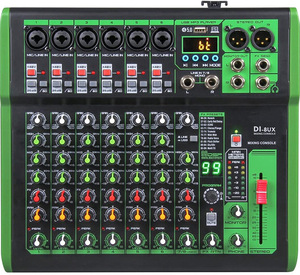 Console audio professionnelle SI DI DSP 4/6/8 canaux avec effets intégrés, USB, Bluetooth, moniteur, entrées XLR pour spectacles en extérieur - Product Image 1
