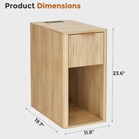 Venta Directa de Fábrica: Gabinete de Noche Estrecho de Madera Premium con Cajones Acanalados y Almacenamiento Abierto para Dormitorio y Hotel