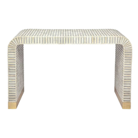 Table console en résine d'os et bois incrusté, faite à la main, de haute qualité, MULTI CRAFT, écologique, design classique, taille et forme personnalisables, luxe