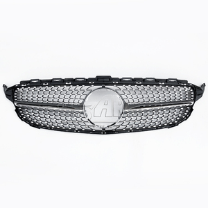 Haosheng W205 <span class=keywords><strong>calandre</strong></span> noire argentée sans emblème diamant C63 <span class=keywords><strong>AMG</strong></span> <span class=keywords><strong>GTR</strong></span> <span class=keywords><strong>calandre</strong></span> de pare-chocs pour Mercedes-Benz classe C W205 - Product Image 3