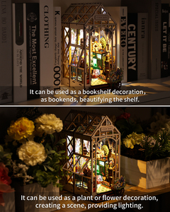Rompecabezas 3D de Madera para Hacer uno Mismo, con Luz LED, Casa de Flores, Decoración de Librería en Miniatura para Adultos - Product Image 6