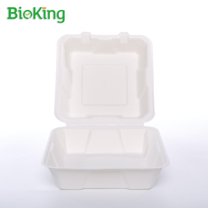 BioKing piring bulat mangkuk kualitas baik disesuaikan Bagasse Logo kustom dapat diterima sekali pakai wadah makanan kotak DDP Amerika/Amerika - Product Image 3