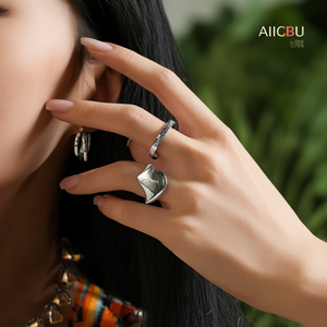 แหวนแฟชั่น สแตนเลสสตีล 316L ชุบทอง PVD ดีไซน์รูปหัวใจ ปรับขนาดได้ สำหรับผู้หญิง - Product Image 3