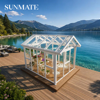 Serre moderne en aluminium avec verre trempé isolant, véranda, jardin d'hiver, abri pour patio extérieur et jardin