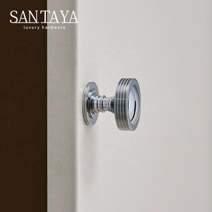 Santaya Solid Chrome-plated Silver Brass Handles Kitchen Cabinet Pulls Bedroom Wardrobe Drawer <strong>Knobs</strong> Furniture Bronze Handle - Product Image 1