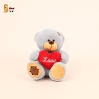 Meilleur cadeau pour la Saint-Valentin : ours en peluche en flanelle et coton, motif cœur et fleur, « Je t'aime », jouet en peluche câlin anti-stress
