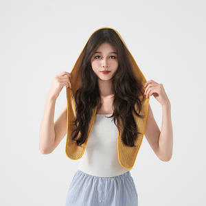 Asciugamano per capelli da donna in velluto corallo ad asciugatura rapida con fessura per capelli avvolgente in microfibra asciugamano per capelli ricci - Product Image 4