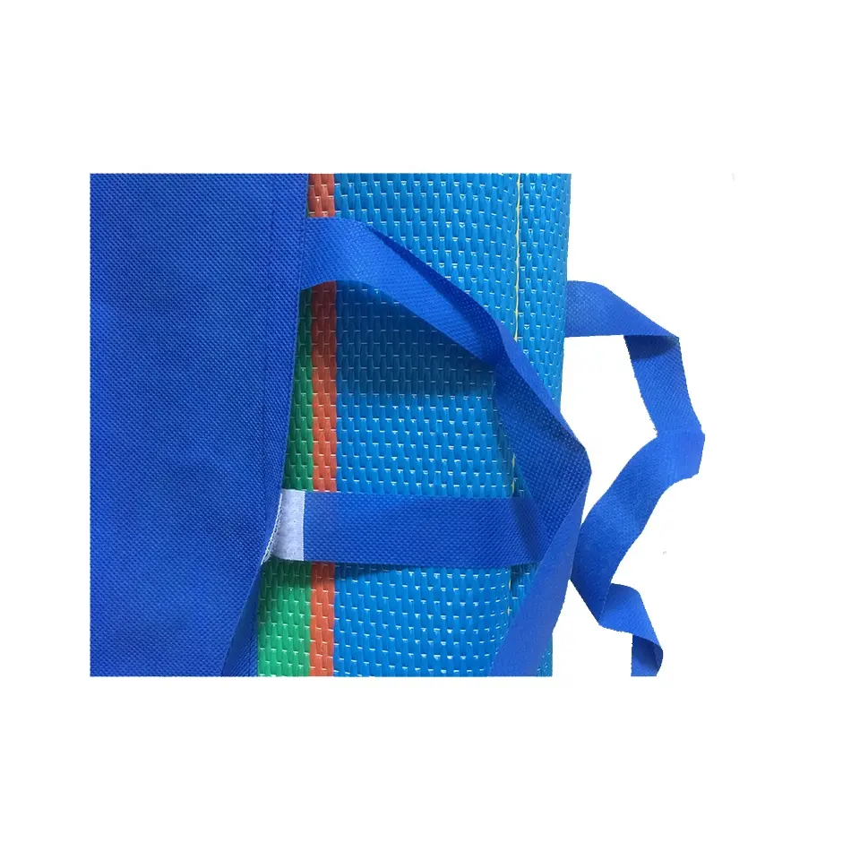 Blue And Yellow Stripe Top Quality Pp Beach Mat Polypropylene Mat Woven Plastic Mat