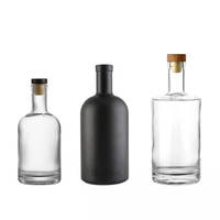Bouteilles en verre noires personnalisées de haute qualité pour vinaigre, sirop, vodka, liqueur, huile d'olive, avec couvercles