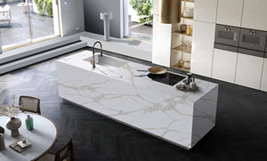 Modern Home Kitchen Island Countertop Decoration <b>Big</b> <b>Slabs</b> Engineered Calacatta Quartz <b>Stone</b> <b>Artificial</b> Quartz Table Top Dining - Product Image 4