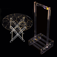 Meubles modernes en acrylique transparent pour la maison Table basse pliante carrée en acrylique Table à plateau pliante avec impression