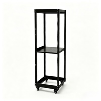 Rak Server Terbuka Empat Tiang 19-inci, 32U, Kedalaman 520*1600*600mm, Kabinet Jaringan Baja Canai Dingin SPCC