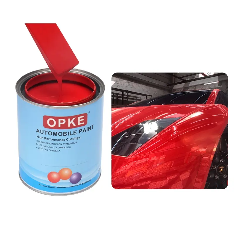 Peinture miroir 2K Peinture rouge pour voiture Revêtement de surface brillant anti-ternissement Revêtement de couleur unie avec finition lisse Peinture automobile