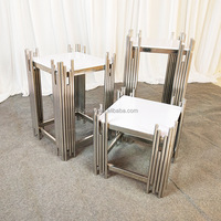 Socle à gâteau en verre et acier inoxydable LEXI, couleur personnalisée, support de présentation de fleurs détachable, colonne moderne de luxe pour mariage, fête, événement