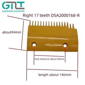 Piastra a pettine in plastica gialla a 17 denti per scala mobile LG DSA2000168-<span class=keywords><strong>L</strong></span> R DSA2000169-M, ricambio per pettine laterale centrale scala mobile - Product Image 2