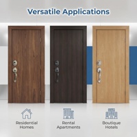 Ensemble de poignées de porte à clé en alliage de zinc personnalisé, durable, noir mat, pour la sécurité des portes d'entrée de maisons, hôtels et projets OEM