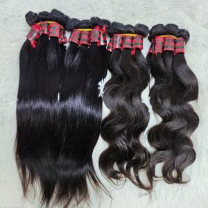 Letsfly Cheveux vierges brésiliens en vrac, ondulation droite de 18 pouces, tissage à la machine, double trame, 100% cheveux humains, extensions de cheveux, 35 grammes - Product Image 1