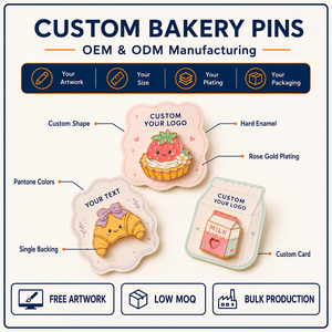 Set de Pins de Esmalte Duro Personalizados de Panadería Dulce: Tarta de Fresa, Croissant, Cartón de Leche, Insignias de Oro Rosa - Product Image 4