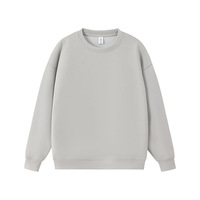 Sweat-shirt à col rond surdimensionné pour hommes, 400G, en coton liquide épais, uni, à manches longues, pull-over, personnalisable OEM, vente en gros